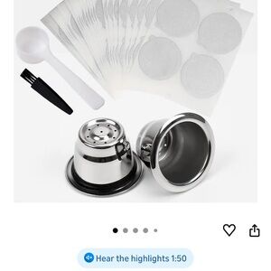 Reusable Stainless Steel Coffee Capsule Set - Nespresso original